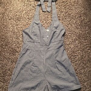 SHEIN Navy and White Striped Romper